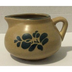 PFALTZGRAFF Folk Art pitcher creamer gravy boat Blue Tan 4 Inches High